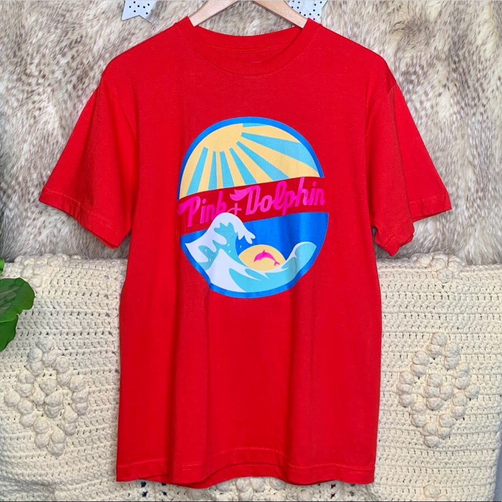 Pink Dolphin Red Graphic T-Shirt